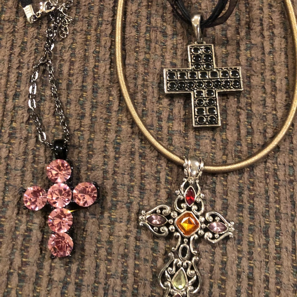 3 cross necklaces